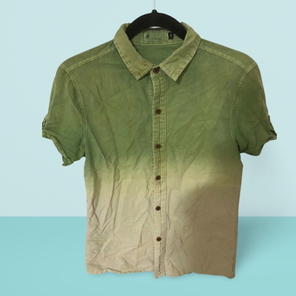 Ombré (Green to Light Green) Button Down Shirt